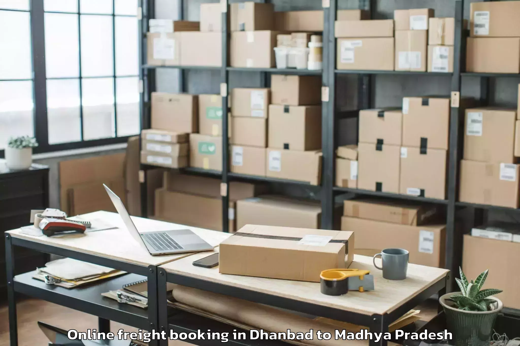 Comprehensive Dhanbad to Khilchipur Online Freight Booking